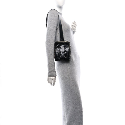 Bottega Veneta Paper Calfskin Intreccio Mini Cassette Sling Bag Black 2 of 10