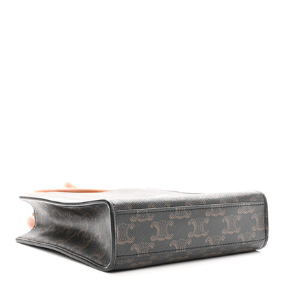 Celine Triomphe Canvas Calfskin Mini Vertical Cabas Tan 4 of 9