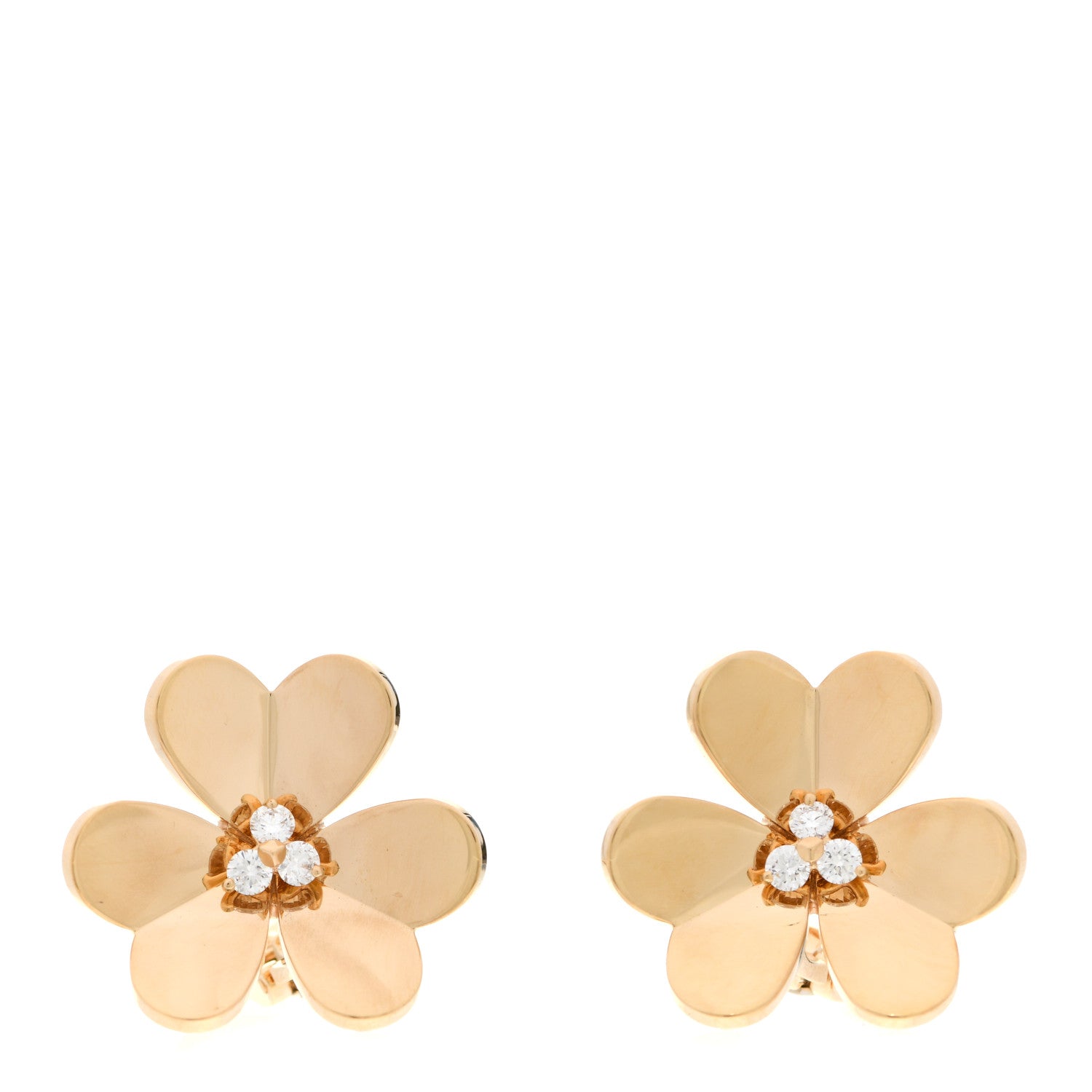 Van Cleef & Arpels 18K Yellow Gold Diamond Large Frivole Earrings 1 of 6