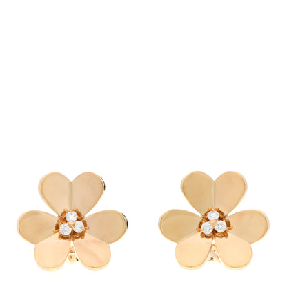 Van Cleef & Arpels 18K Yellow Gold Diamond Large Frivole Earrings 1 of 6