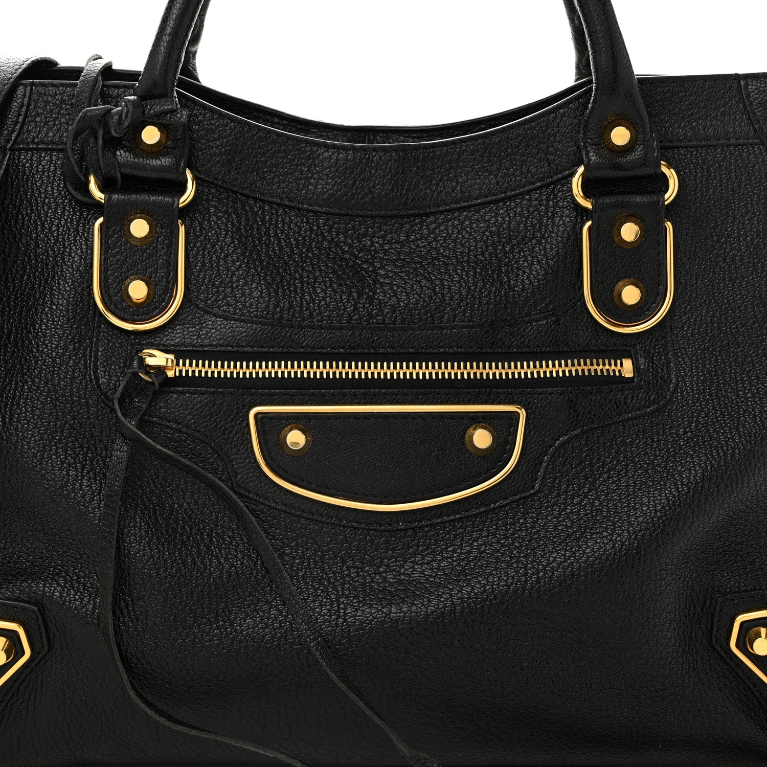 Balenciaga Chevre Gold Metallic Edge Hardware City Black 9 of 11