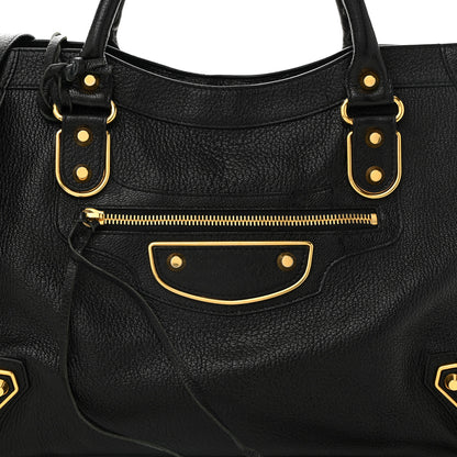 Balenciaga Chevre Gold Metallic Edge Hardware City Black 9 of 11