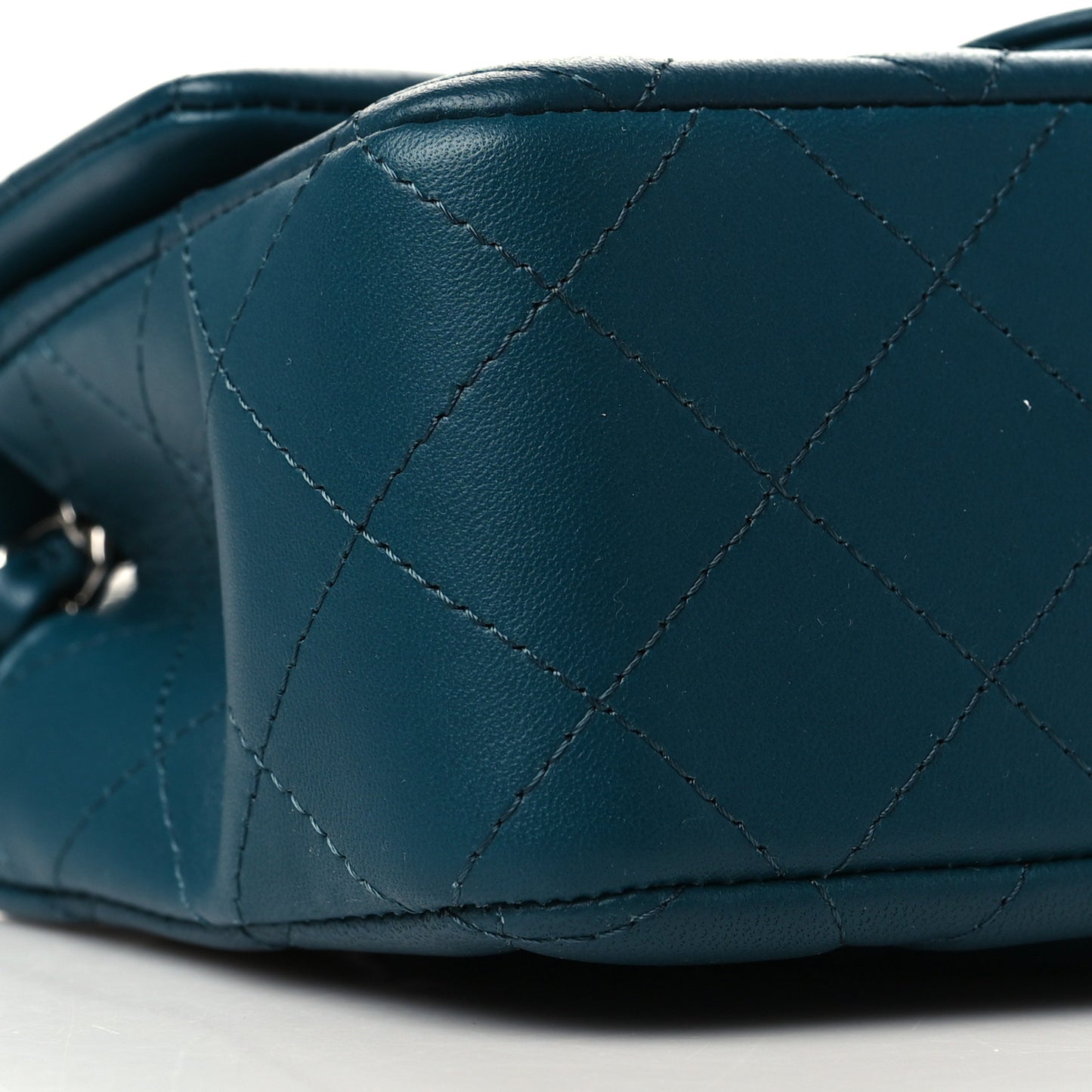 Lambskin Quilted Mini Rectangular Flap Dark Blue