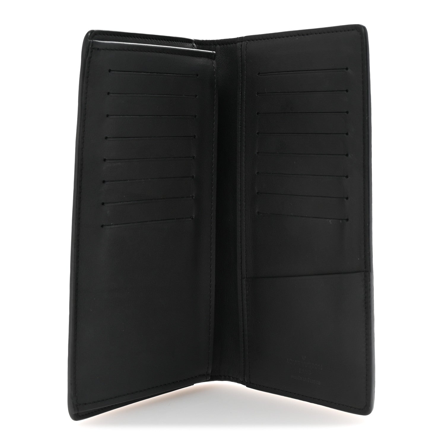 Louis Vuitton Calfskin Monogram Shadow Brazza Wallet Black 5 of 7