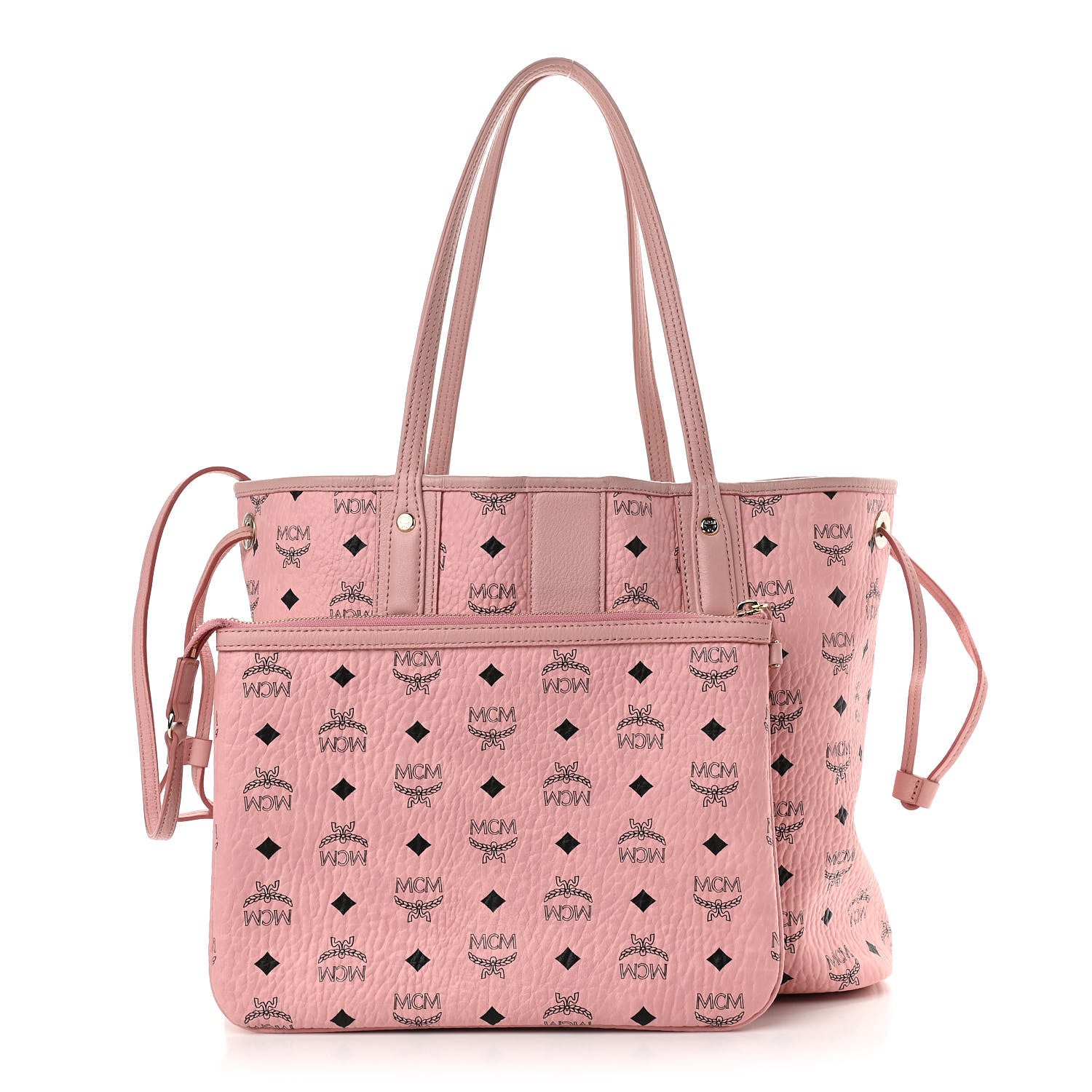 MCM Visetos Medium Liz Reversible Shopper Tote Soft Pink 1 of 18