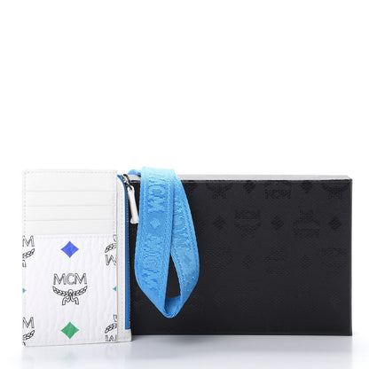 MCM Skyoptic Visetos Spectrum Diamond Mini Card Case Holder Lanyard White 6 of 6