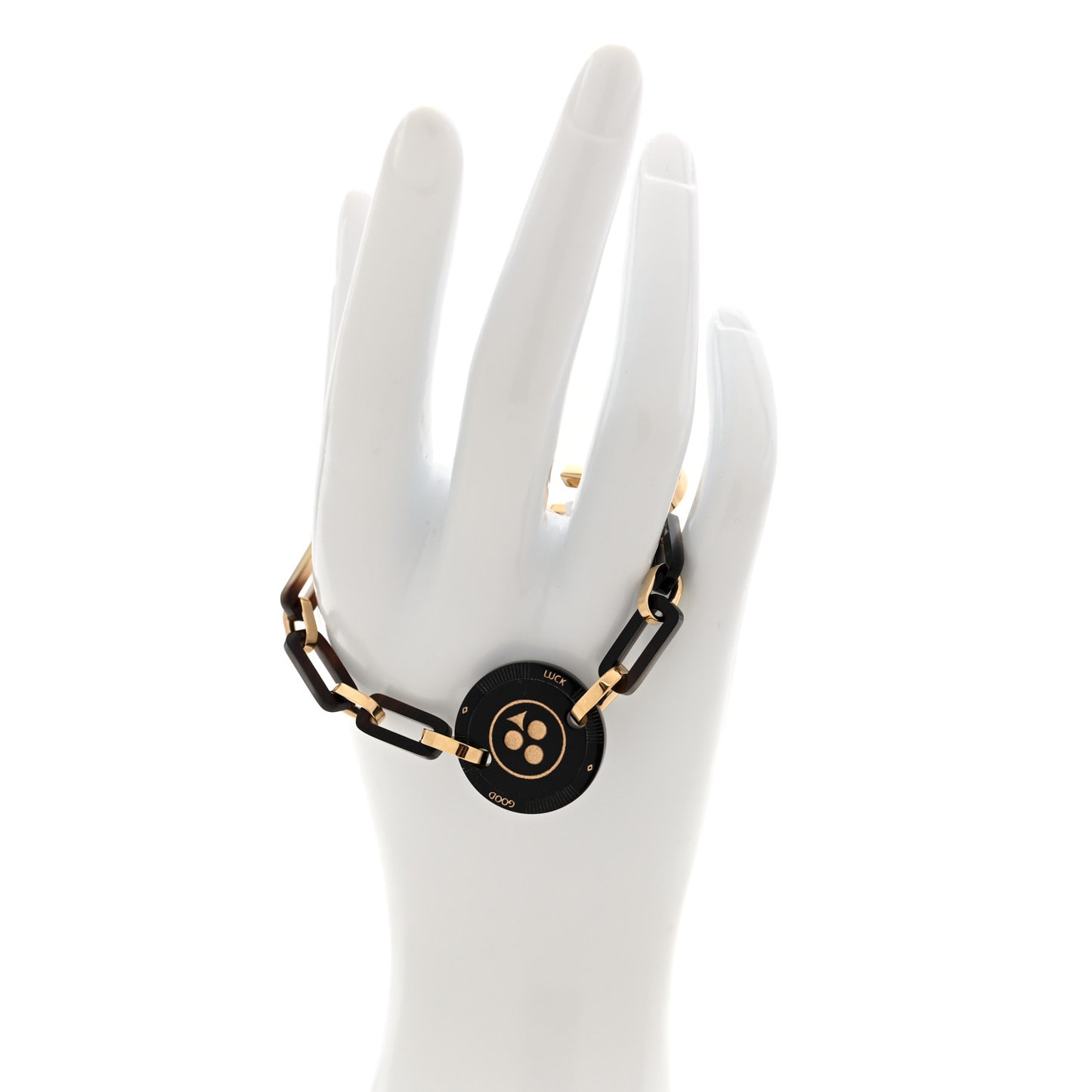 Metal Buffalo Horn Faites Vos Jeux Link Bracelet Gold Black