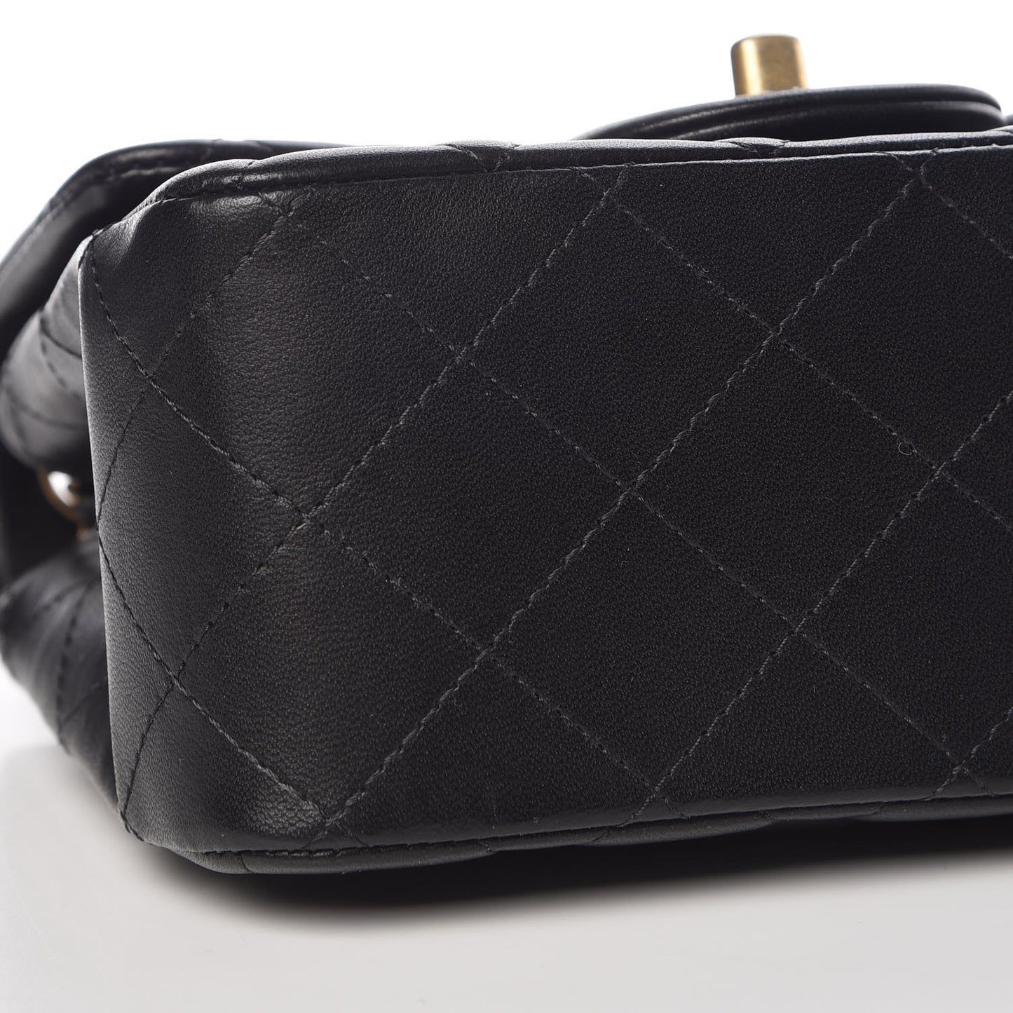 Lambskin Quilted Mini Square Flap Black