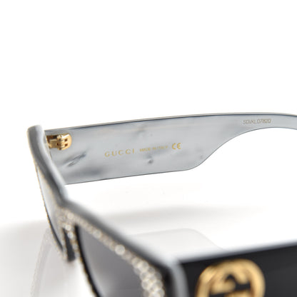 Gucci Acetate Rectangular Crystal Sunglasses GG0516S Black 6 of 8