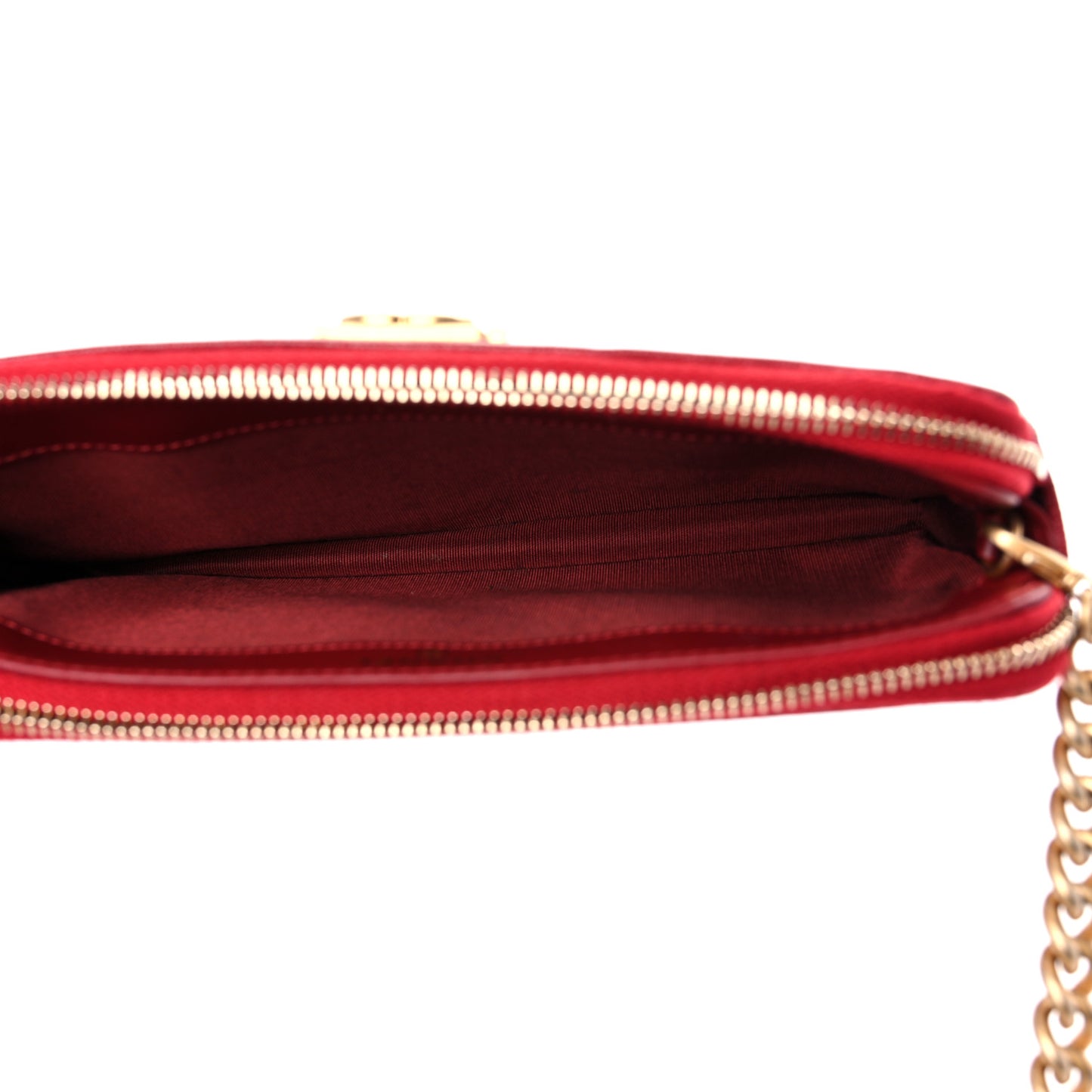 Caviar Quilted Small Boy Clutch With Chain Red