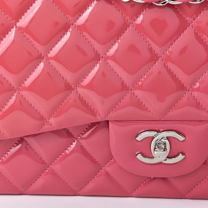 Chanel Patent Quilted Jumbo Double Flap Pink 16 of 16