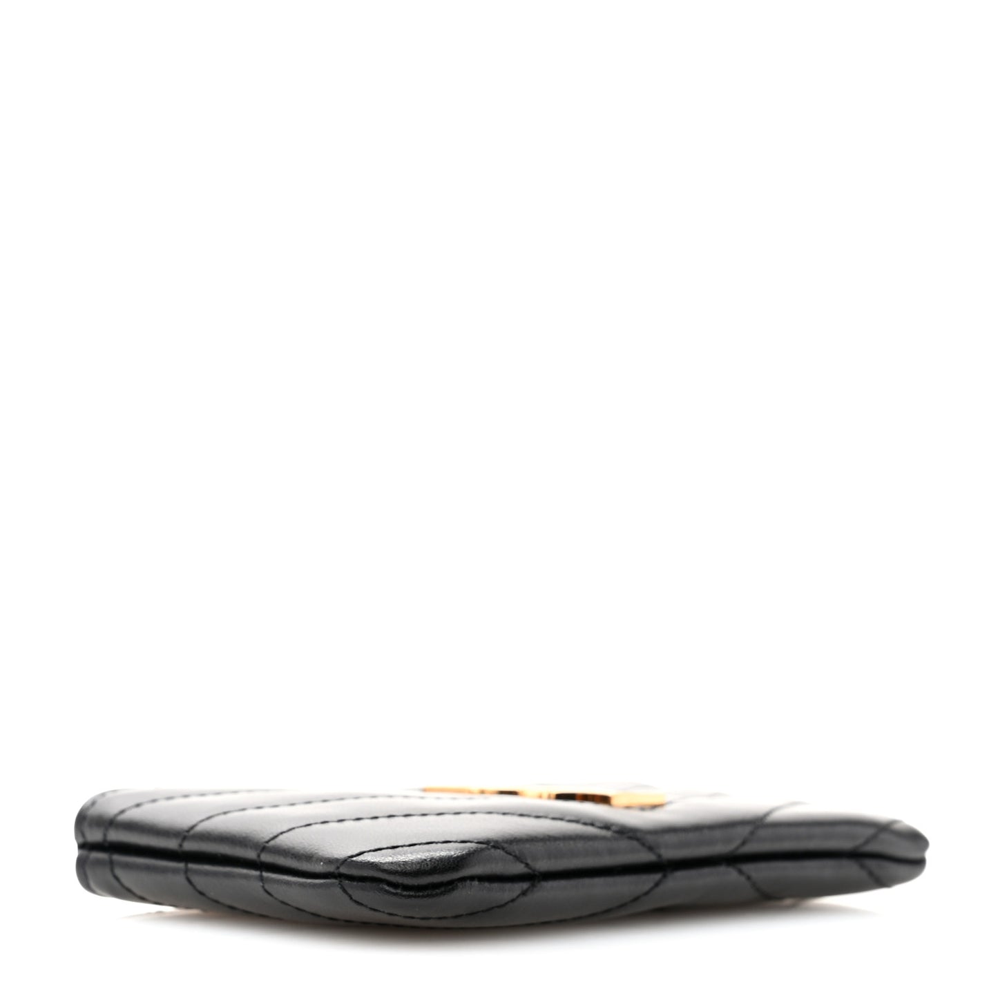 Calfskin Matelasse Monogram Key Pouch Black
