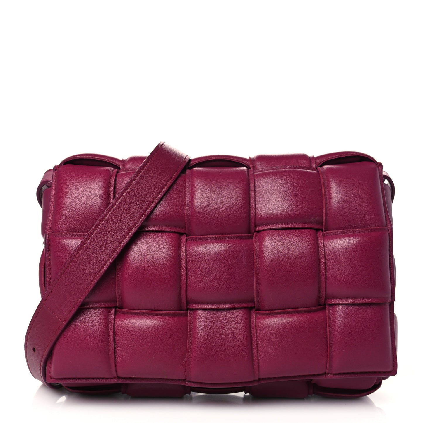 Nappa Maxi Intreccio Padded Cassette Crossbody Bag Cinnabar