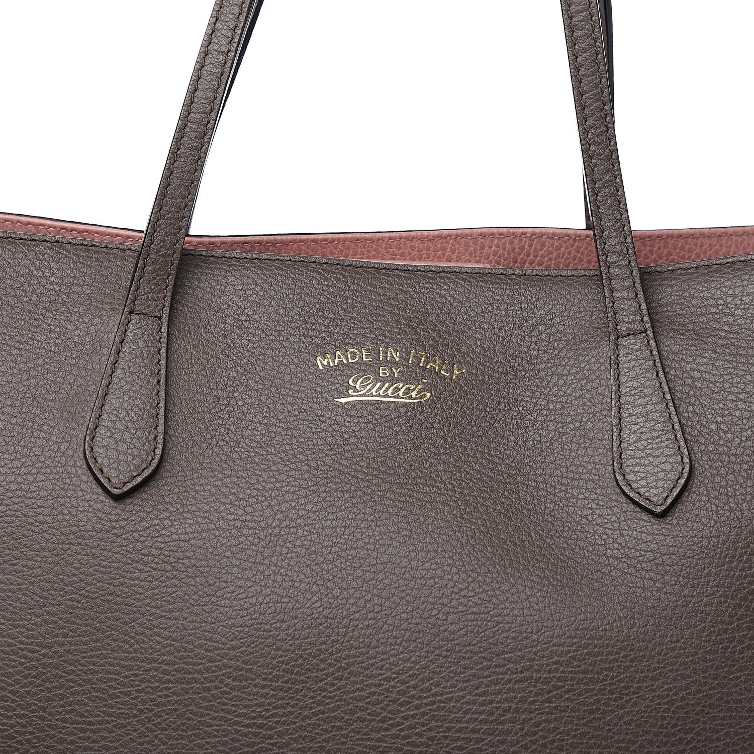 Gucci Dollar Calfskin Medium Swing Tote Grey Field Soft Pink 8 of 9