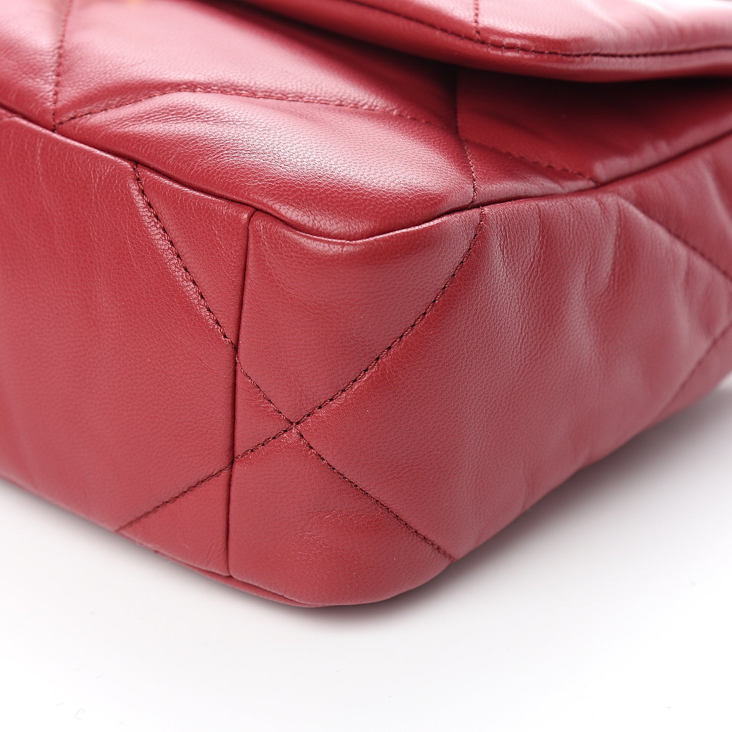 Goatskin Quilted Medium 19 Flap Dark Pink