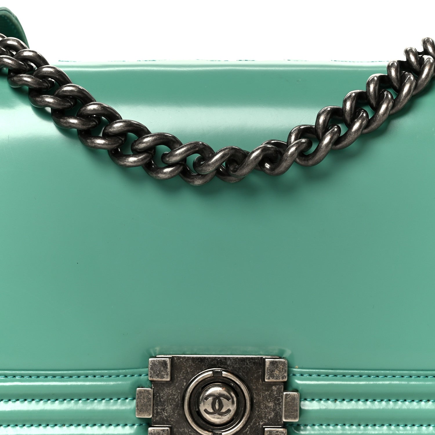 Chanel Glazed Calfskin Medium Boy Flap Green 8 of 13