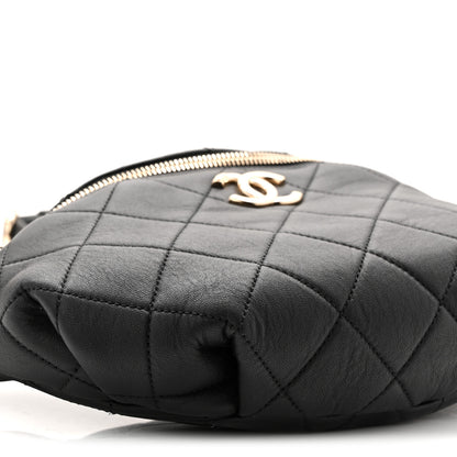 Chanel Lambskin Quilted Resin Bi-Color Waist Bag Fanny Pack Black 9 of 10