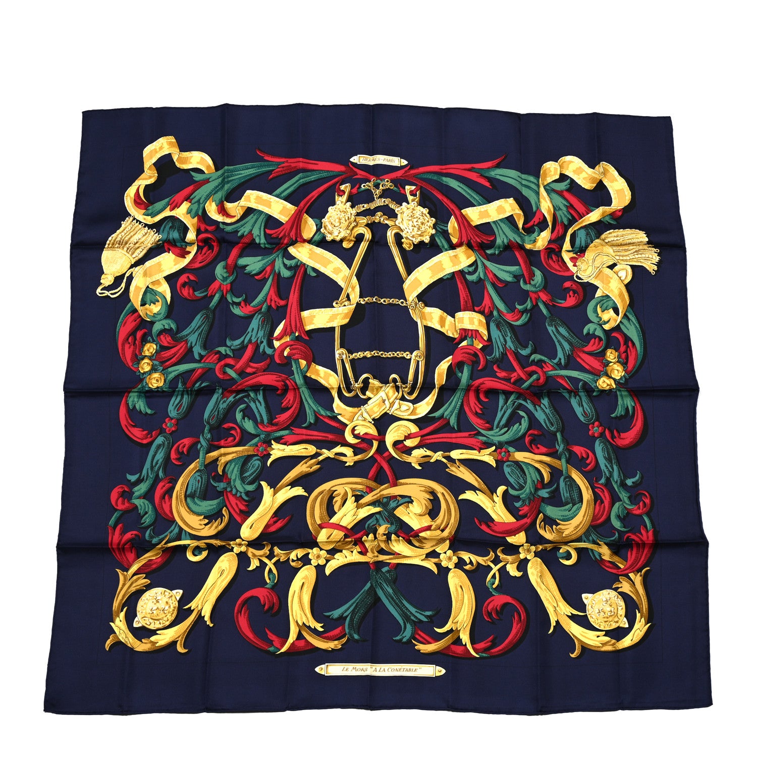 Hermes Silk Le Mors A La Conetable Scarf 90 1 of 5