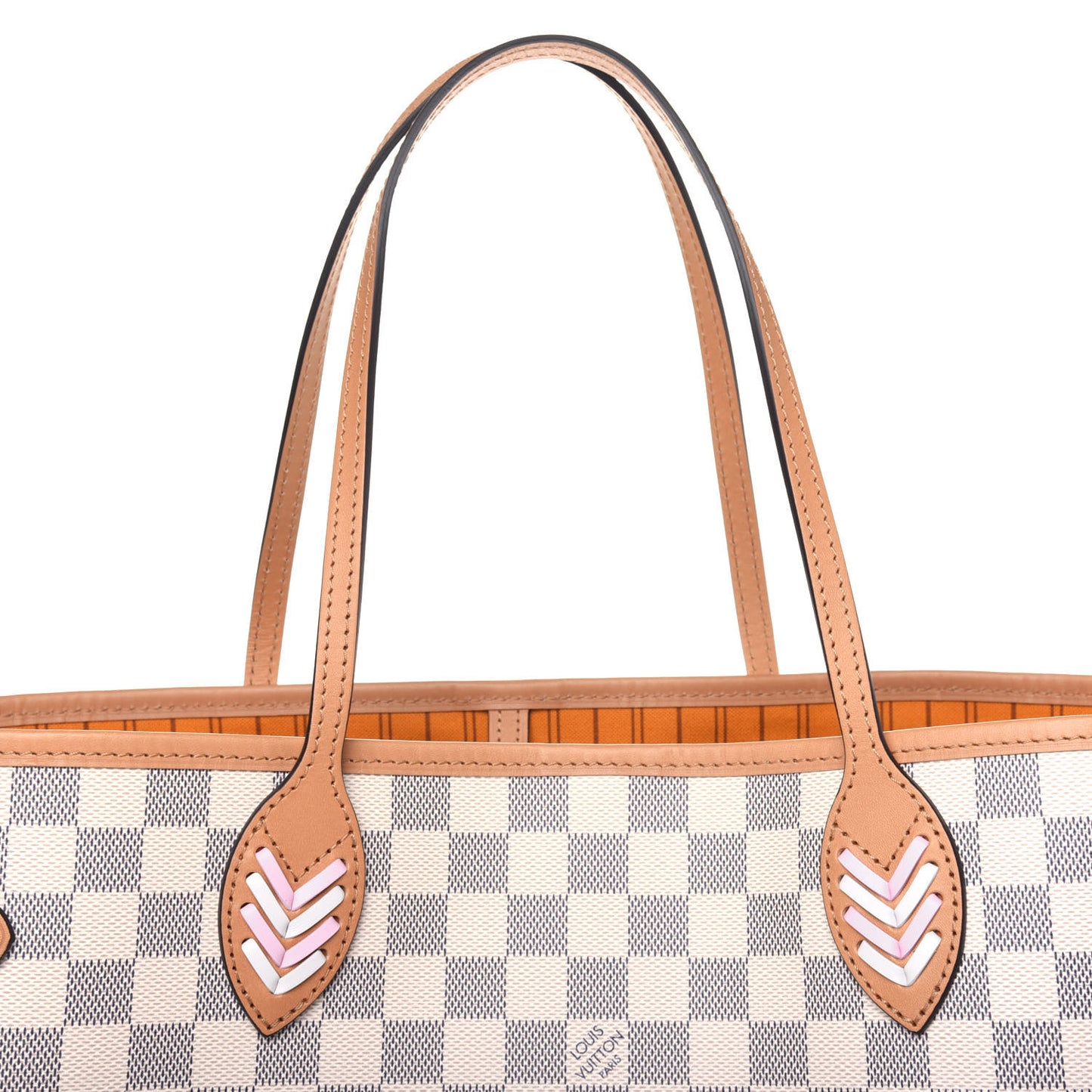 Damier Azur Braided Neverfull MM Pink