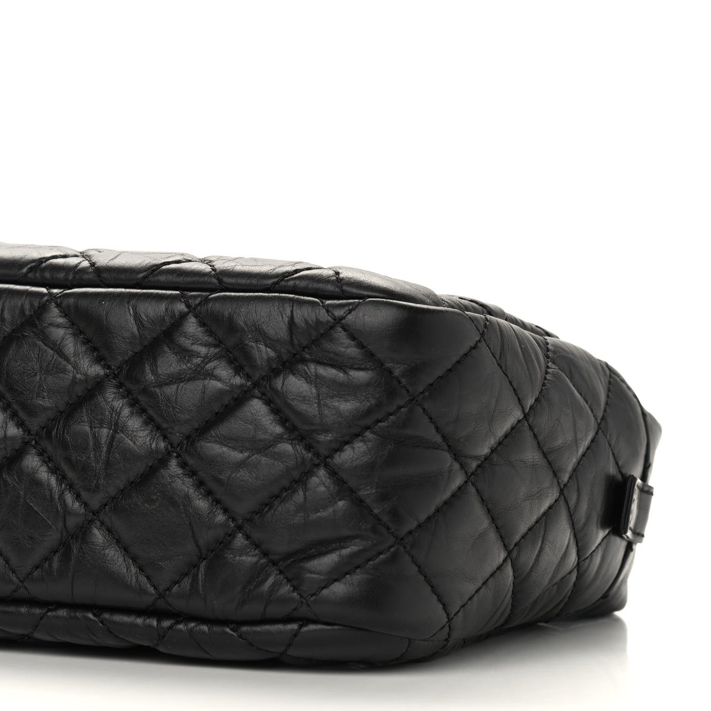 Aged Calfskin Quilted Medium Reissue Camera Case Black