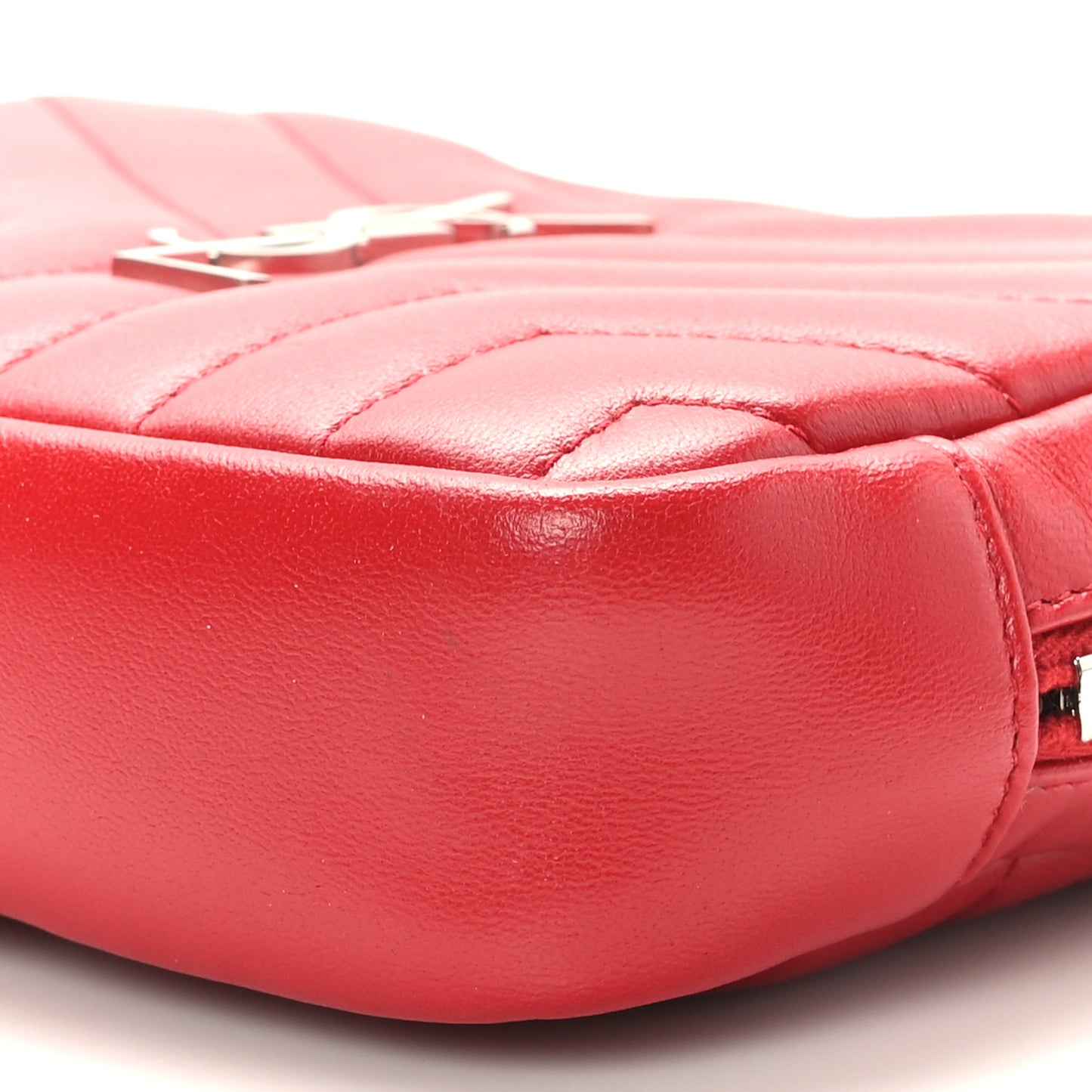 Lambskin Y Quilted Monogram Loulou Cosmetic Case Rouge Orient