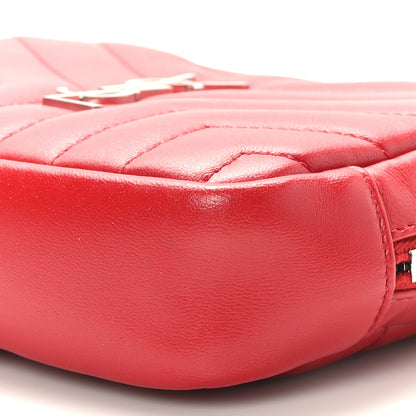 Saint Laurent Lambskin Y Quilted Monogram Loulou Cosmetic Case Rouge Orient 9 of 9