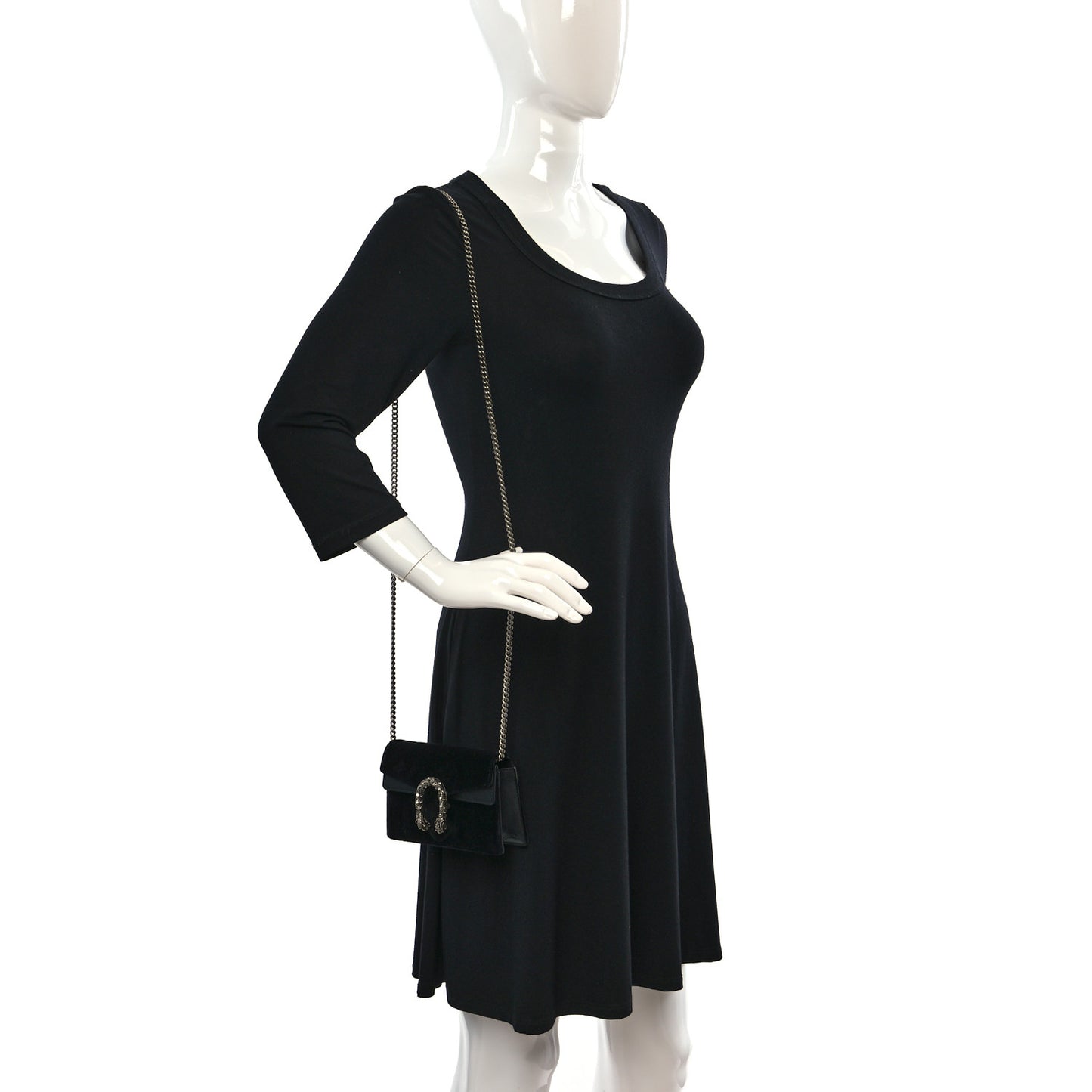 Velvet Super Mini Dionysus Shoulder Bag Black