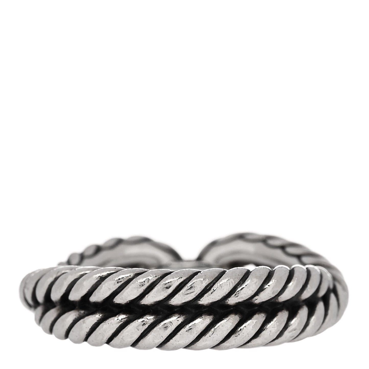 Sterling Silver Diamond Cable Loop Band Ring 50 5.5