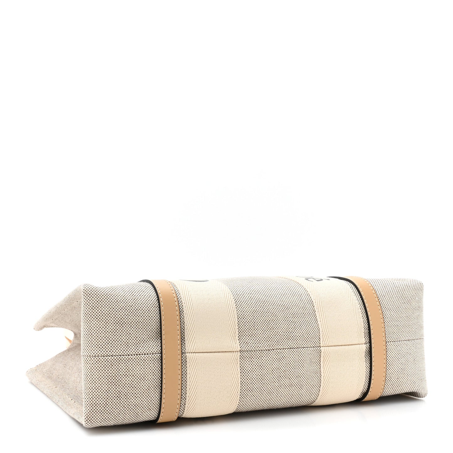 Cotton Calfskin Medium Woody Ribbon Tote Biscotti Beige