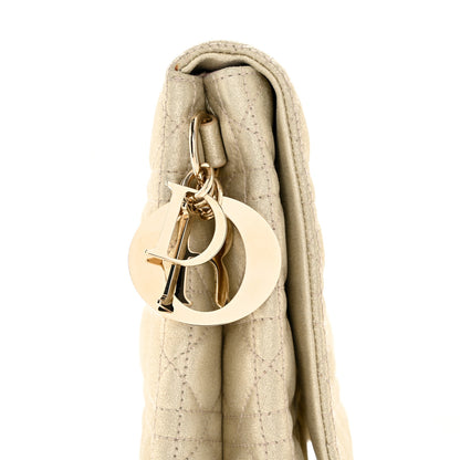 Christian Dior Metallic Goatskin Cannage Flap Clutch Light Gold 8 of 8