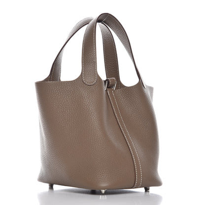 Hermes Taurillon Clemence Picotin Lock 18 PM Etoupe 3 of 6