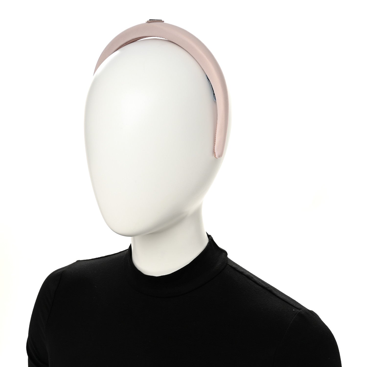 Prada Re-Nylon Triangle Logo Thin Headband Alabastro 2 of 4