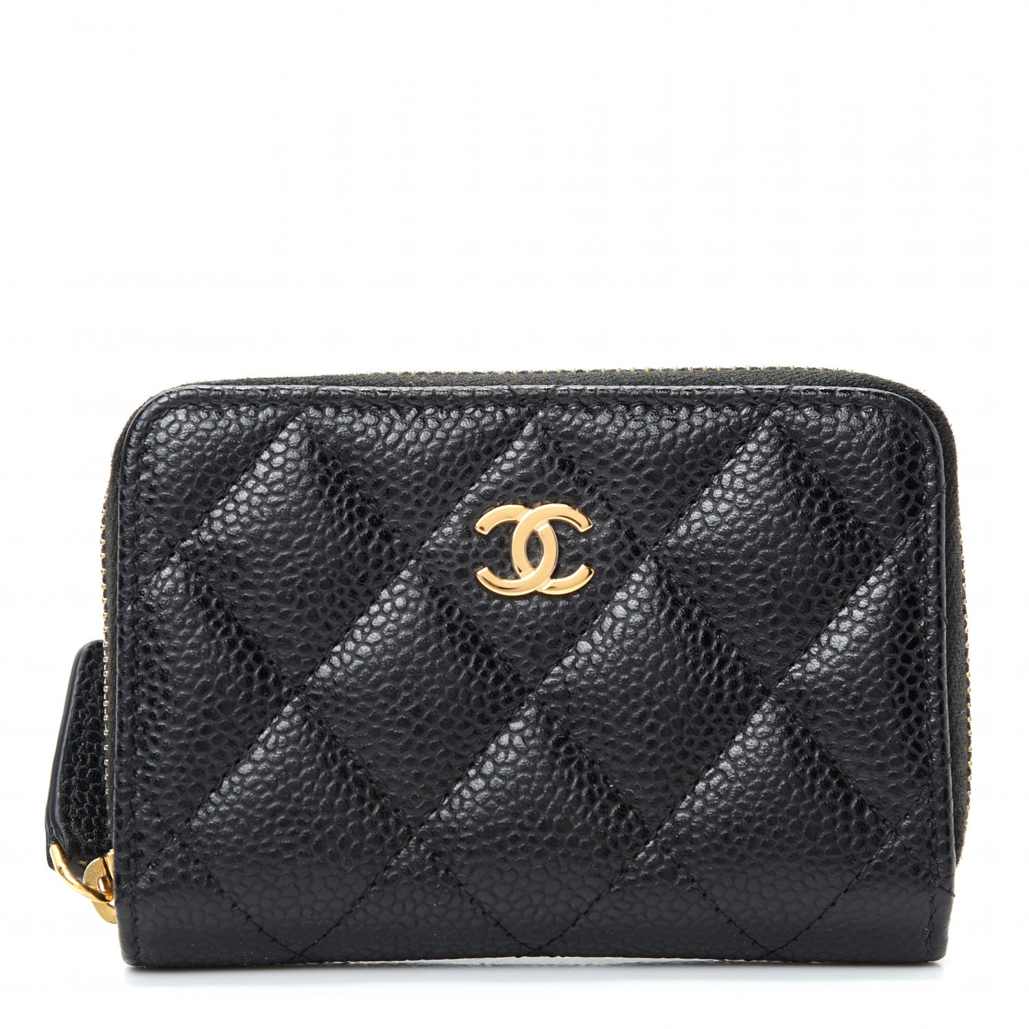 Chanel Caviar Quilted Zip Coin Purse Black 1 of 8