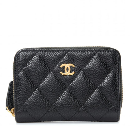 Chanel Caviar Quilted Zip Coin Purse Black 1 of 8
