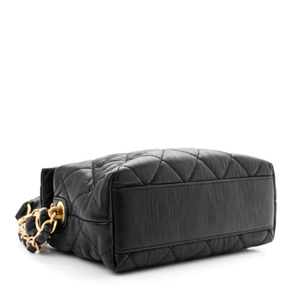 Chanel Crumpled Lambskin Quilted Small CC Links Shoulder Bag Black 4 of 11