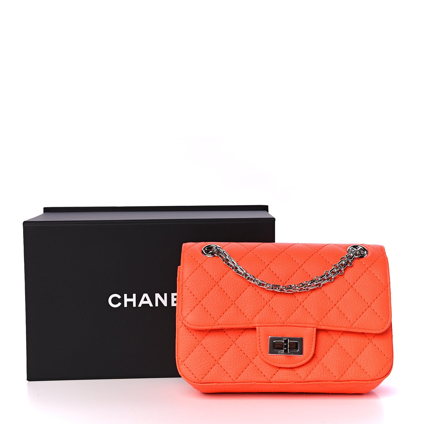 Goatskin Quilted 2.55 Reissue Mini Flap Orange