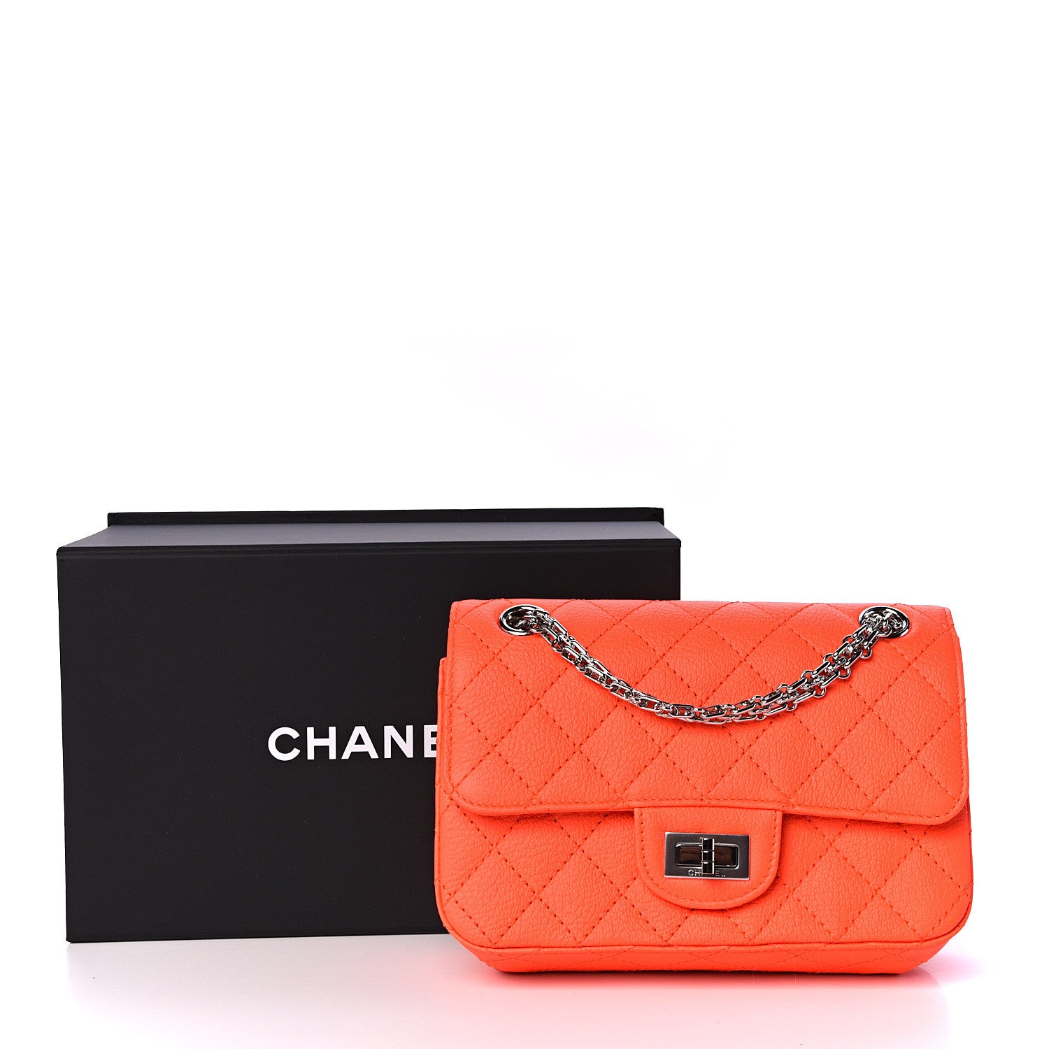 Chanel Goatskin Quilted 2.55 Reissue Mini Flap Orange 10 of 10
