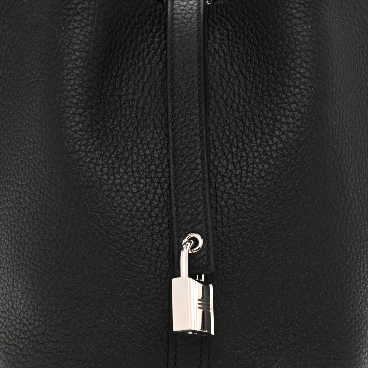Taurillon Clemence Matte Alligator Picotin Lock Touch 18 PM Black