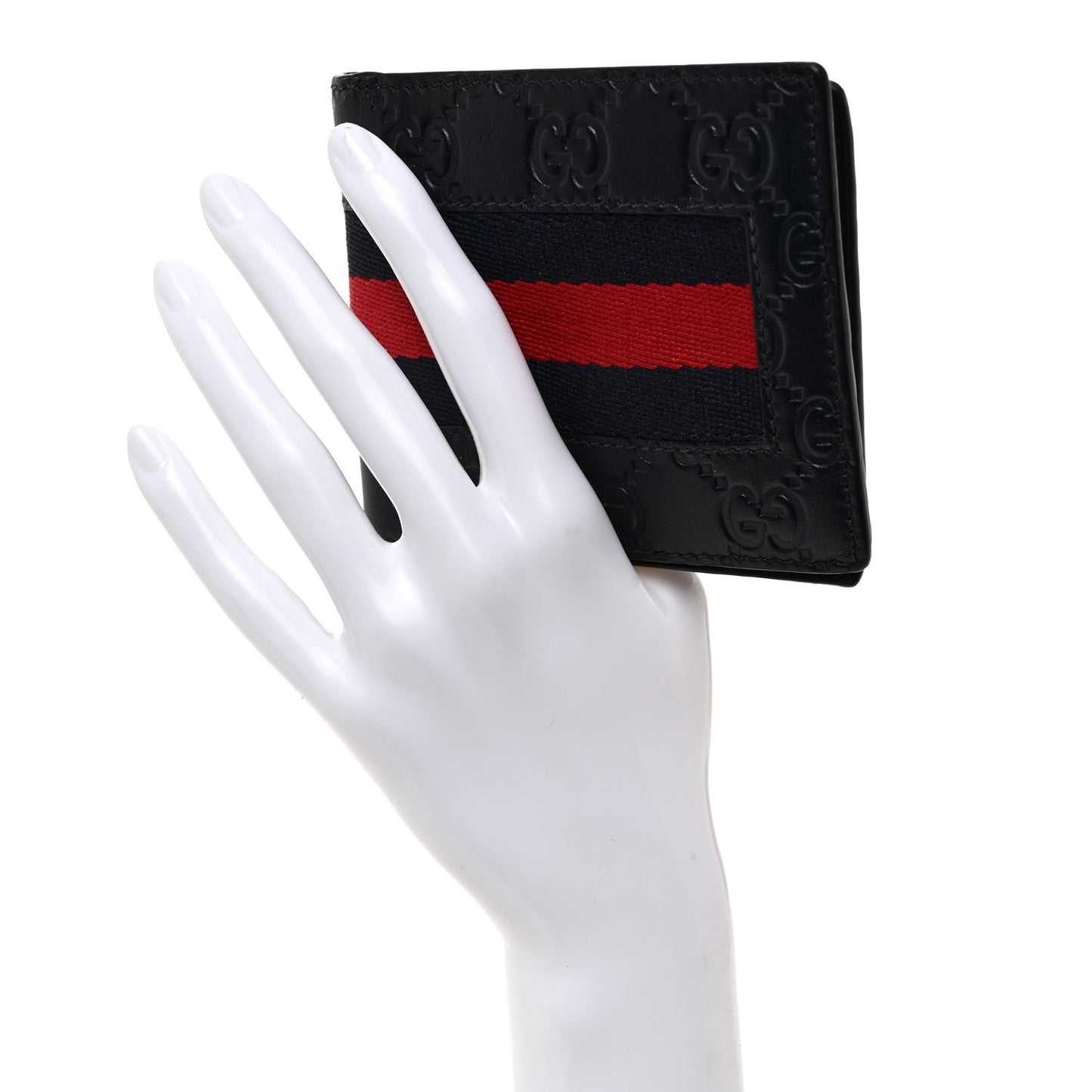 Guccissima Signature Web New Web Bi-Fold Wallet Blue