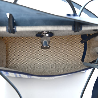 Hermes Vache Hunter Toile H Brides de Gala Herbag Zip Retourne 31 PM Bleu De France Ecru Black 6 of 10