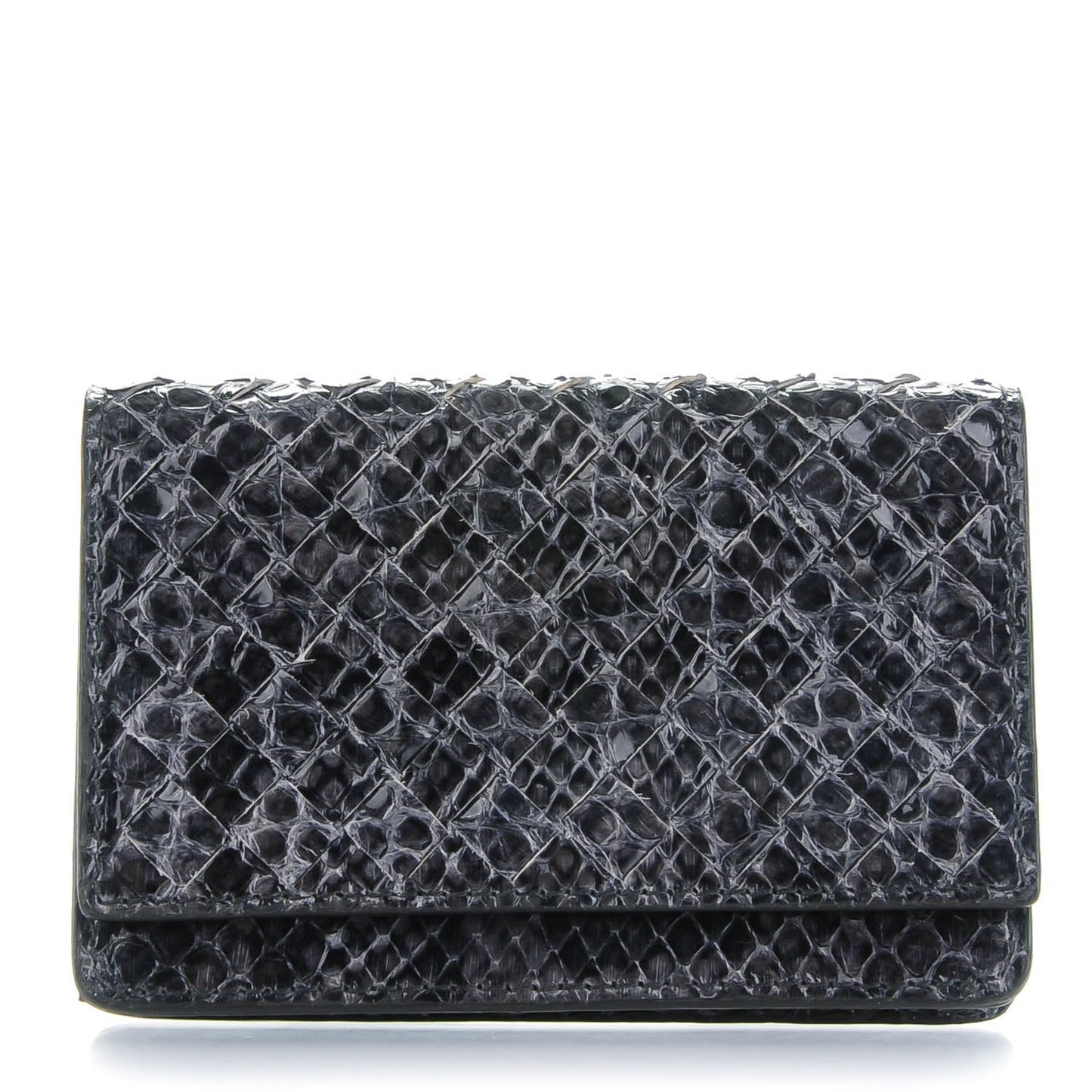 Ayers Intrecciato Card Case Pyrite Nero Black
