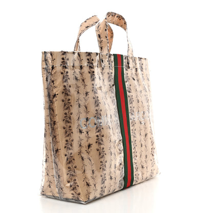 Gucci X COME DE GARCONS Plastic Web Floral Paper Shopper Tote 3 of 13