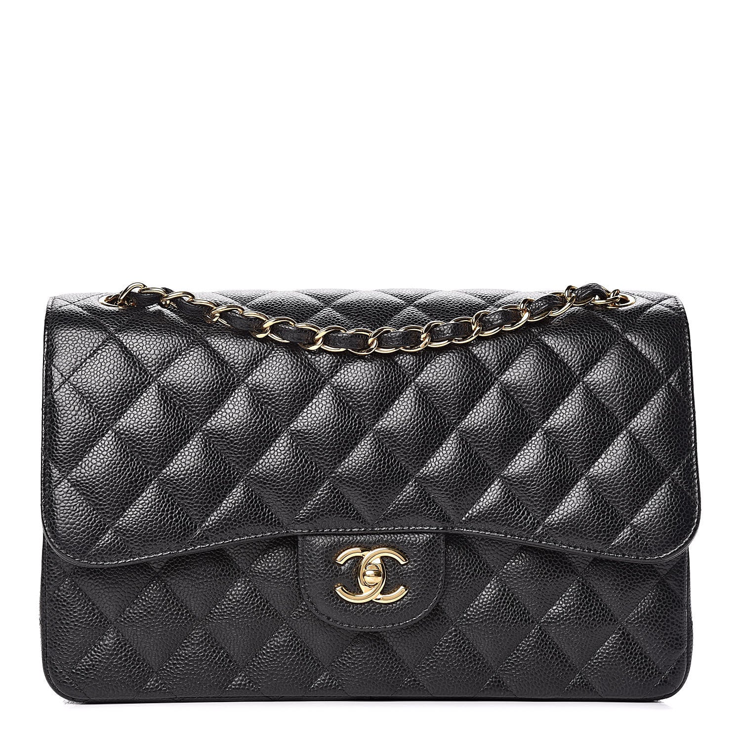 Chanel Caviar Quilted Jumbo Double Flap Black 1 of 14