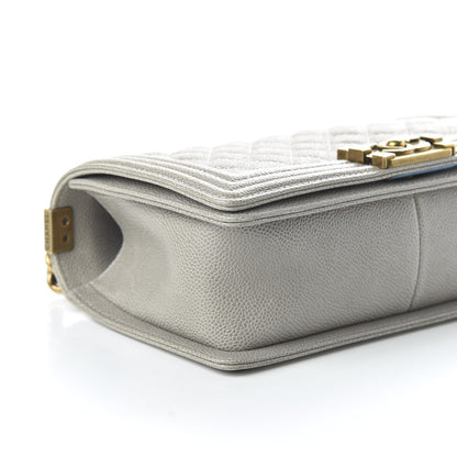 Chanel Caviar Quilted Medium Boy Flap Light Grey 6 of 11