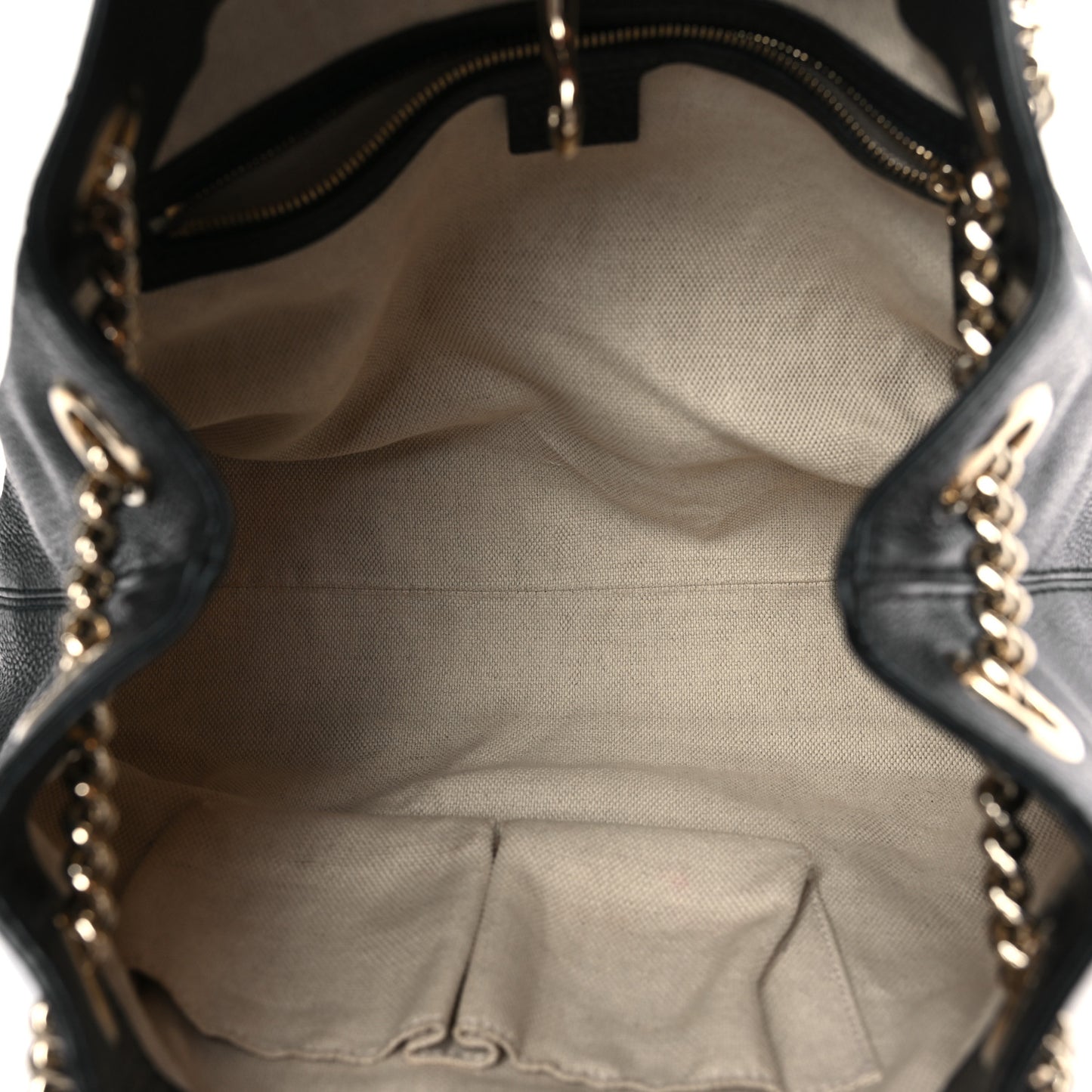 Pebbled Calfskin Medium Soho Chain Shoulder Bag Black