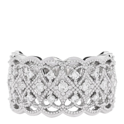 Parker & West by FASHIONPHILE 18K White Gold Diamond .35ctw Milgrain Band Ring  53 6.25 1 of 5
