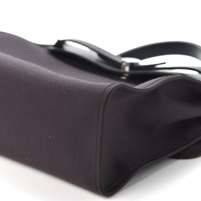 Hermes Military Toile Vache Hunter Herbag Zip PM 31 Prune Black 7 of 10