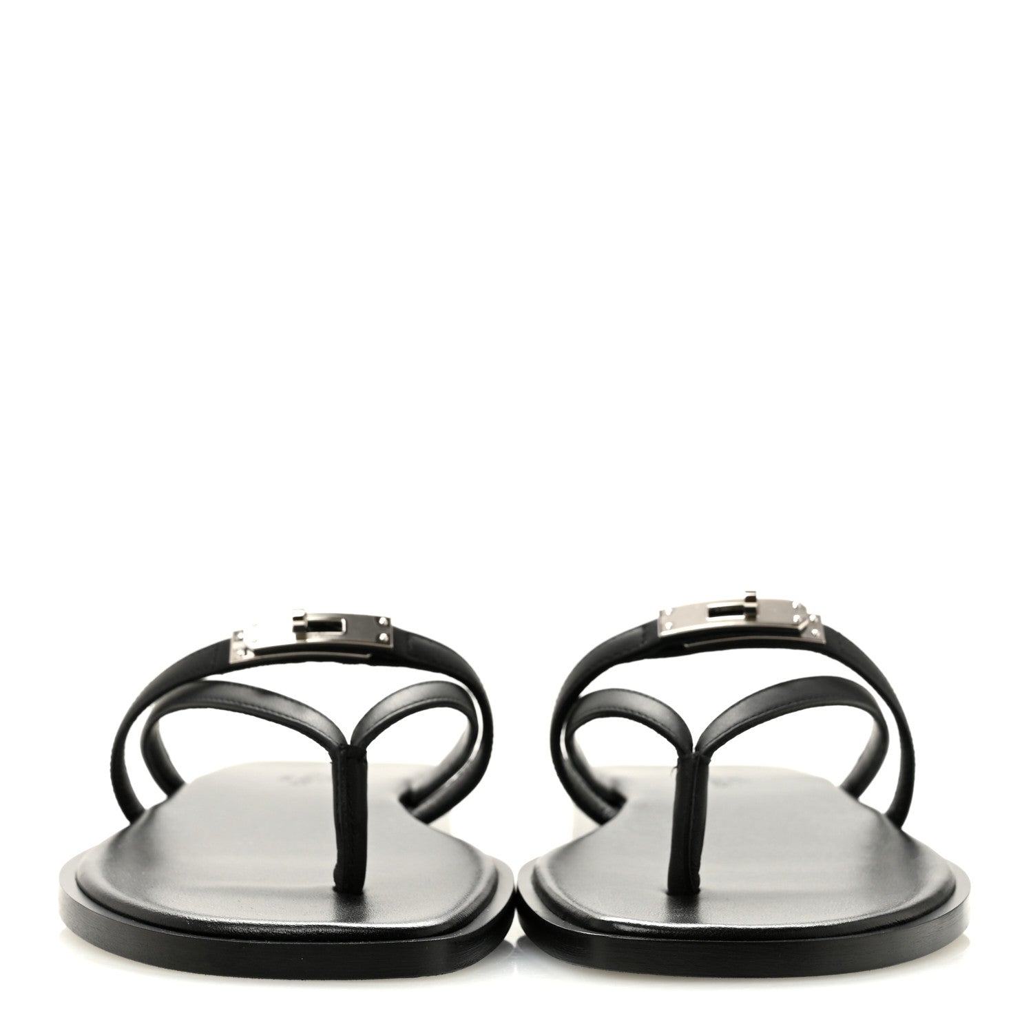 Hermes Calfskin Miss Sandals 36 Black 3 of 9