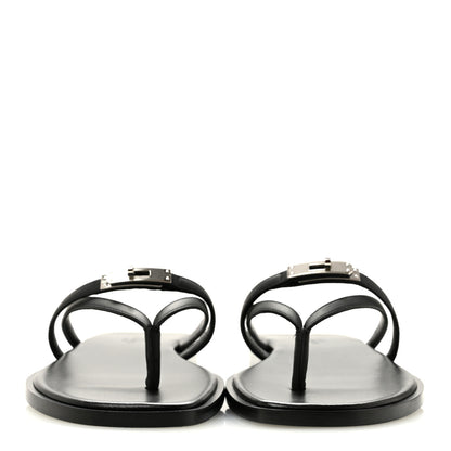 Hermes Calfskin Miss Sandals 36 Black 3 of 9