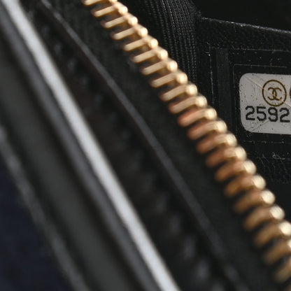 Chanel Wool Embroidered Medium Gabrielle Hobo Dark Navy Blue 7 of 9